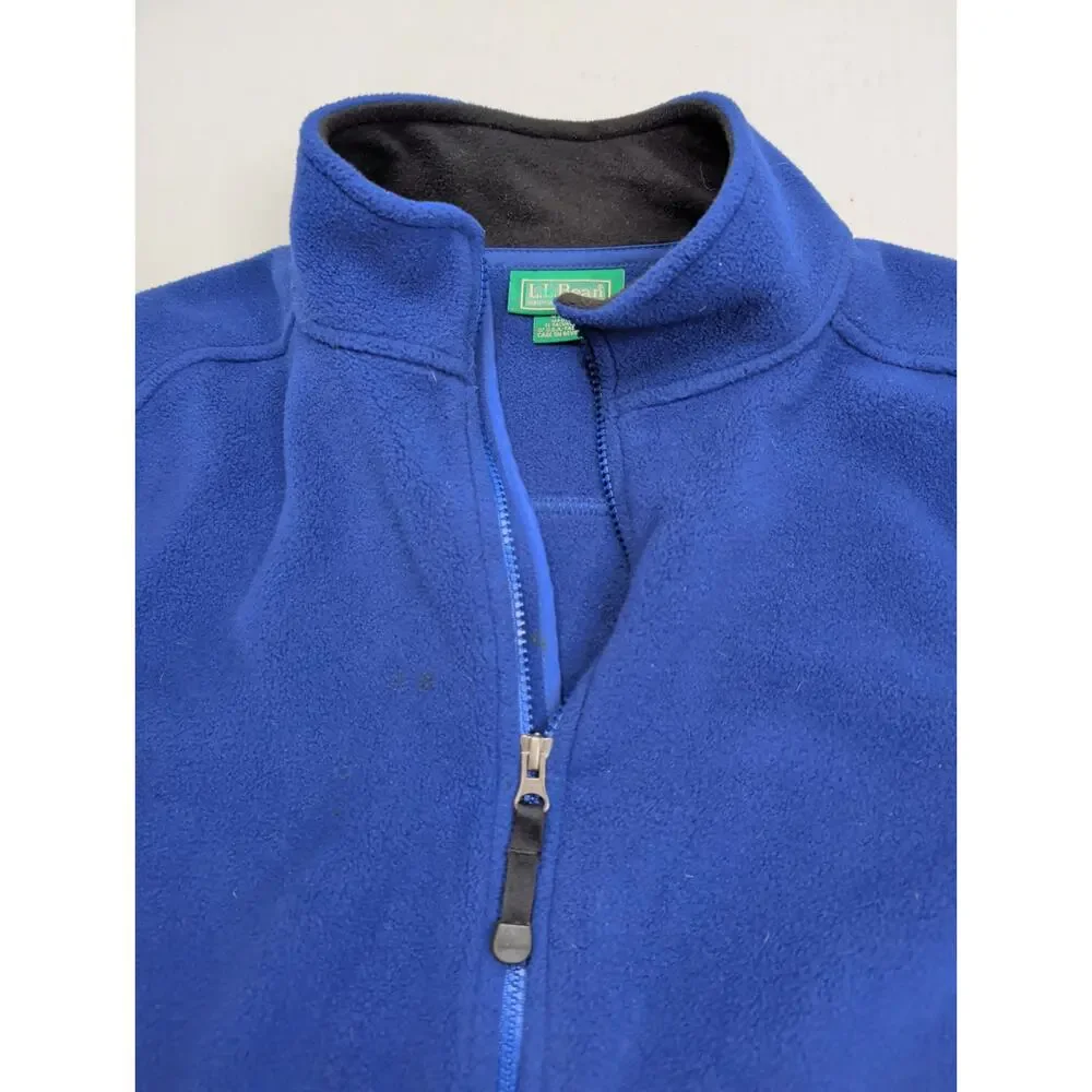 L.L.BEAN Women's Polartec Fleece Jacket Long Sleeve Royal Blue Full Zip XL OFJT3